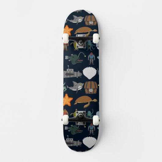 Ozean-Einwohner-Muster 1 Skateboard (Vorderseite)