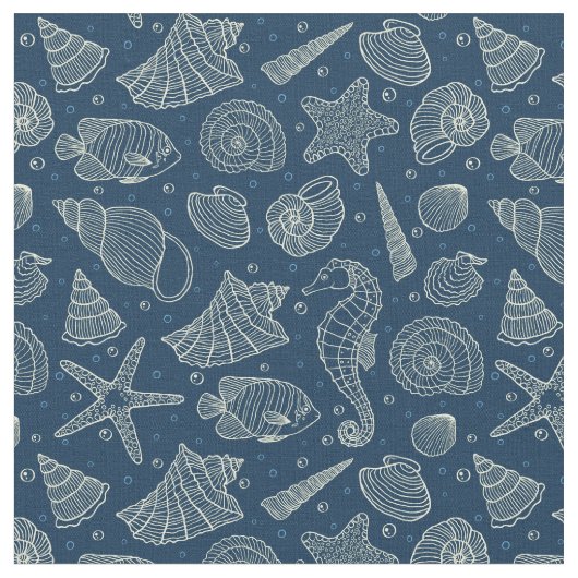 Ozean-Einwohner-Muster 2 Stoff (Nahaufnahme)