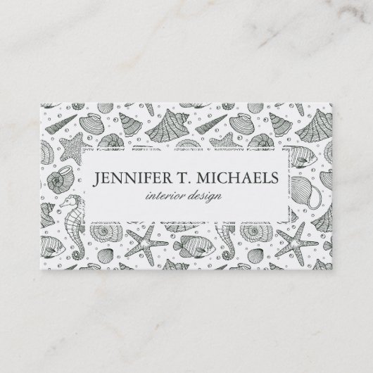 Ozean-Einwohner-Muster Visitenkarte (Vorderseite)