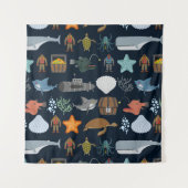 Ozean-Einwohner-Muster Wandteppich (Vorderseite (Horizontal))