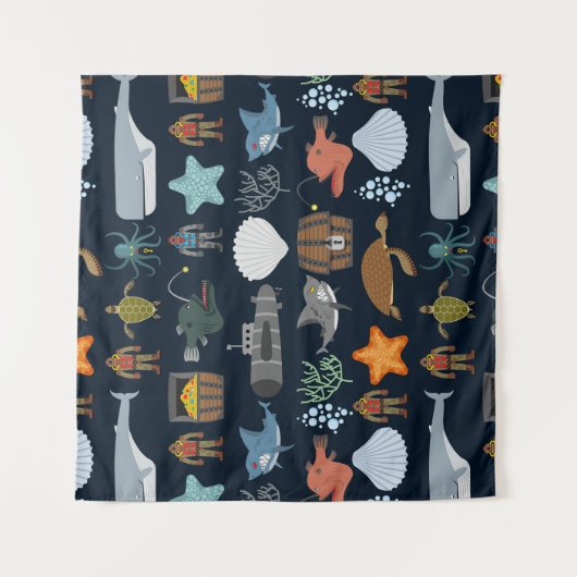 Ozean-Einwohner-Muster Wandteppich (Vorderseite)