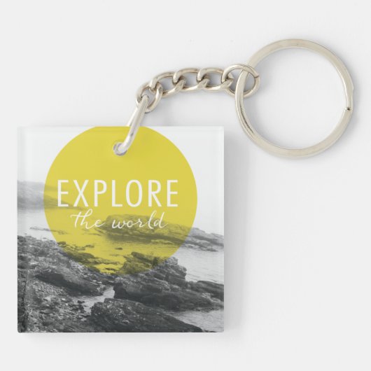 Ozean | erforschen das Weltzitat Schlüsselanhänger (Rückseite)