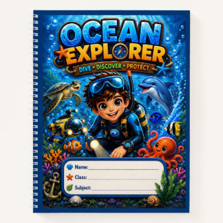 Ozean-Explorer-Kinder-Meeresleben-Notizbuch Notizblock