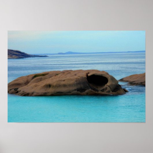 Ozean-Fels-Landschaft Poster (Vorne)