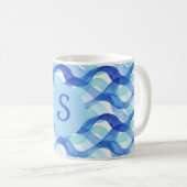 Ozean-Fluss-Wasserfarben-Wellenmuster Kaffeetasse (VorderseiteRechts)