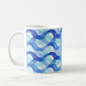 Ozean-Fluss-Wasserfarben-Wellenmuster Kaffeetasse (Links)