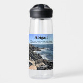 Ozean-Foto-Gott-wird-mit-dir-Bibelvers-Name Trinkflasche (Vorne)