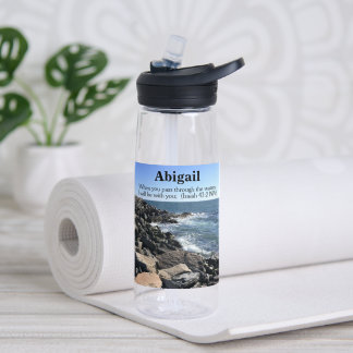 Ozean-Foto-Gott-wird-mit-dir-Bibelvers-Name Trinkflasche