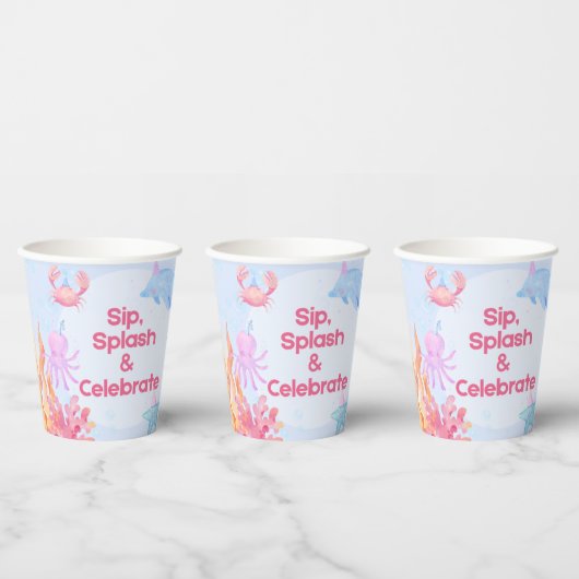 Ozean Freunde Geburtstagsparty Tasse Pappbecher (Multi)