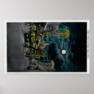 Ozean-Front nachts, Ozean-Park Poster