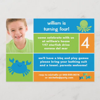 Ozean-Geburtstags-Party Einladung