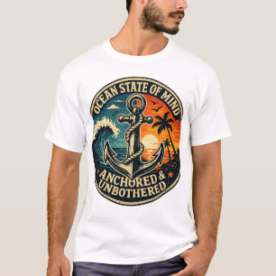 Ozean Gemütszustand Anker Vintage Sonnenuntergang  T-Shirt
