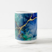 Ozean-Geode-Alkohol-Tinte Goldadern Kaffeetasse (Mittel)