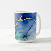 Ozean-Geode-Alkohol-Tinte Goldadern Kaffeetasse (VorderseiteRechts)