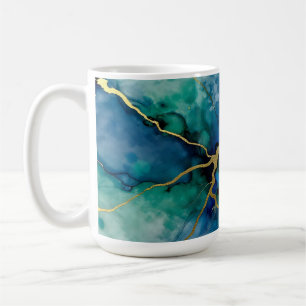 Ozean-Geode-Alkohol-Tinte Goldadern Kaffeetasse