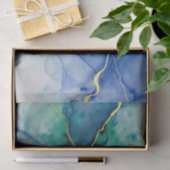 Ozean-Geode-Alkohol-Tinte Goldadern Seidenpapier (Geschenk)