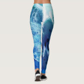 Ozean-Gezeiten-abstrakte Leggings (Rückseite)