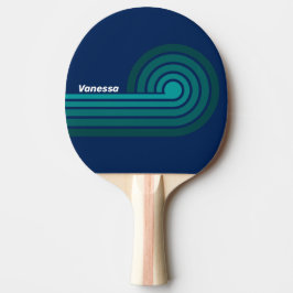 Ozean-Gezeiten-Curl-Streifen mit Namen Tischtennis Schläger
