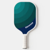 Ozean-Gezeiten-Kreisstreifen mit Namen Pickleball Schläger (Rückseite)