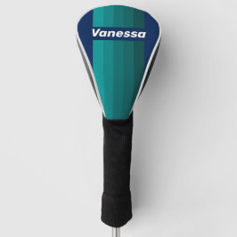 Ozean-Gezeiten-Pin-Streifen mit Namen Golf Headcover