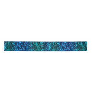 Ozean Glamour Blau und Grün Glitter Satinband