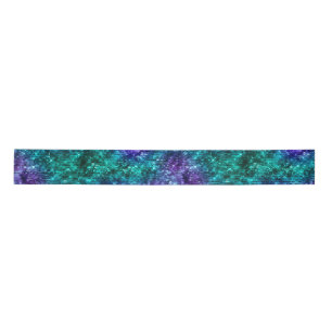 Ozean-Glamour Lila und Türkis Glitter Satinband