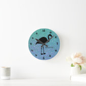 Ozean-Glitzer-Flamingo-Silhouette-Wand-Uhr Runde Wanduhr (Zuhause)