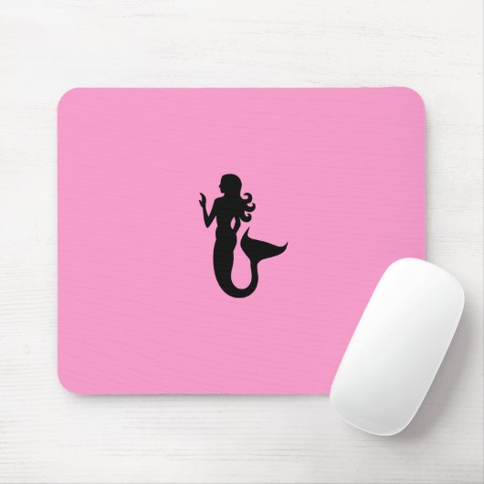 Ozean Glow_Black-on-Pink Meerjungfrau Mousepad (Mit Mouse)