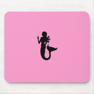 Ozean Glow_Black-on-Pink Meerjungfrau Mousepad