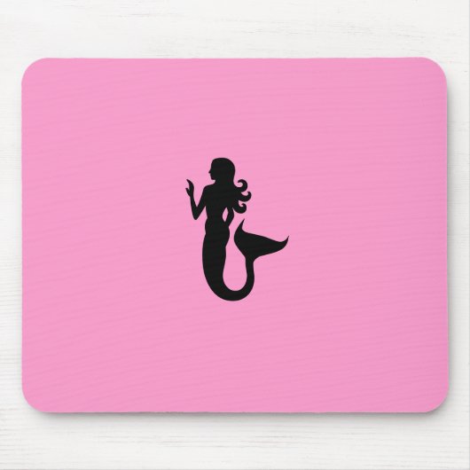 Ozean Glow_Black-on-Pink Meerjungfrau Mousepad (Vorne)