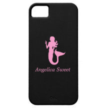 Ozean Glow_Pink-on-Black Mermaid_personalized
