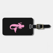 Ozean Glow_Pink-on-Black Mermaid_personalized Gepäckanhänger (Vorderseite horizontal)