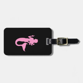 Ozean Glow_Pink-on-Black Mermaid_personalized Gepäckanhänger