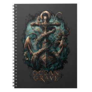 Ozean Grab Kraken Anker Dunkle Fantasie Notizblock