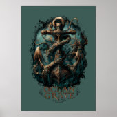 Ozean Grab Kraken Anker Dunkle Fantasie Poster (Vorne)