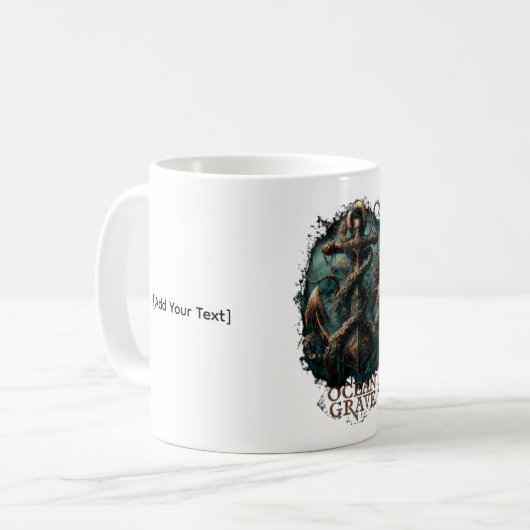 Ozean-Grab-Kraken-Anker-Dunkle-Fantasy Kaffeetasse (Vorderseite Links)