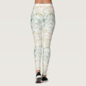 Ozean Grün Creme Abstract Leggings (Rückseite)