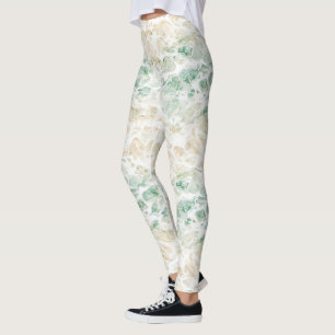 Ozean Grün Creme Abstract Leggings