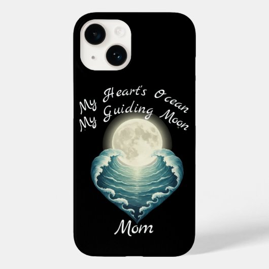 Ozean Herz Führender Mond Mama Case-Mate iPhone Hülle (Rückseite)