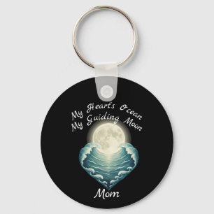Ozean Herz Führender Mond Mama Schlüsselanhänger