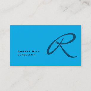 Ozean Himmel Blau Moderne Schlichte Monogramm Prof Visitenkarte