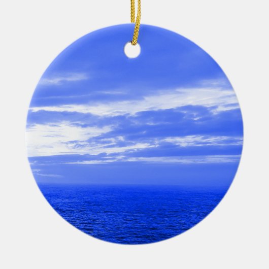 Ozean-Himmel-Blau-Weihnachtsverzierung Keramik Ornament (Vorne)