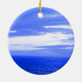 Ozean-Himmel-Blau-Weihnachtsverzierung Keramik Ornament (Hinten)