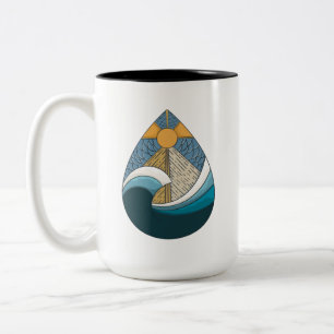 Ozean im Tropfen Zweifarbige Tasse