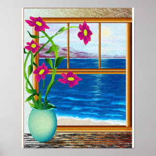 Ozean in meinem Fenster Poster
