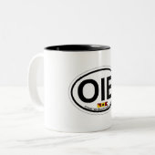 Ozean-Insel-Strand Zweifarbige Tasse (Vorderseite Links)