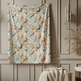Ozean Inspiriert Blanket mit sanften Seashell-Moti Fleecedecke