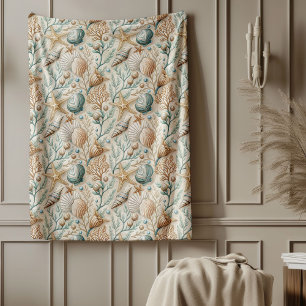 Ozean Inspiriert Blanket mit sanften Seashell-Moti Fleecedecke