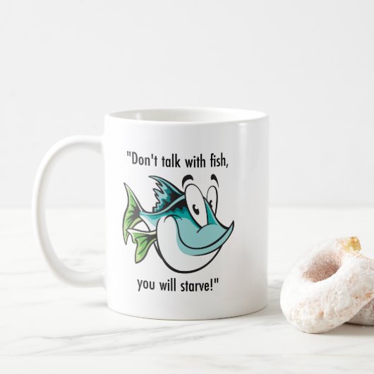 Ozean-inspirierte Mode spricht nicht mit Fischen Kaffeetasse (Mit Donut)