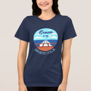 Ozean ist mein Lieblingsfarbe Kreuzfahrt T-Shirt Tri-Blend Shirt
